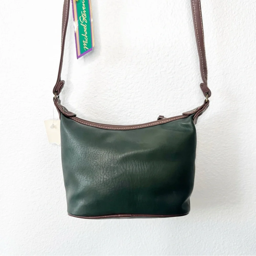 VTG Michael Stevens Y2K Small Retro Bag Crossbody Purse Green Brown Boho Grunge
